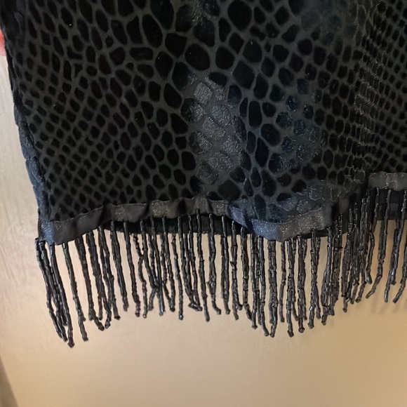 ASTR black velvet cheetah patterned beaded top - Picture 2 of 2